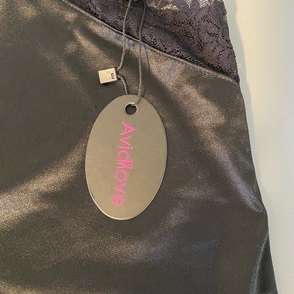 😍2/$20 NWT Avidlove Sz XL Black Satin Lace Teddy Lingerie - Picture 6 of 9